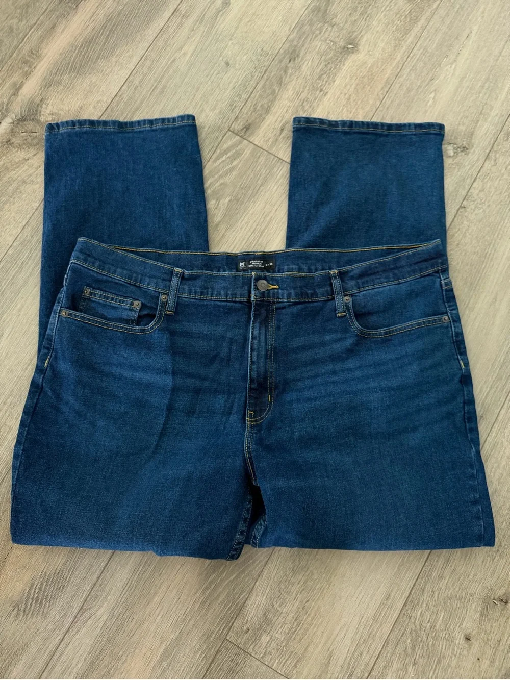 Men's Straight Fit Denim Jeans in Deep Blue